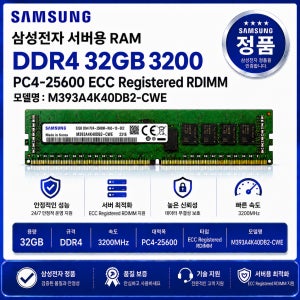 서버용 RAM DDR4 32GB 3200 PC4 25600 ECC REG M393A4K40DB2 CWE