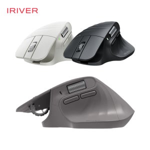 에어클릭 무소음 충전식 멀티페어링 블루투스 무선 버티컬 마우스 항균코팅 그레이