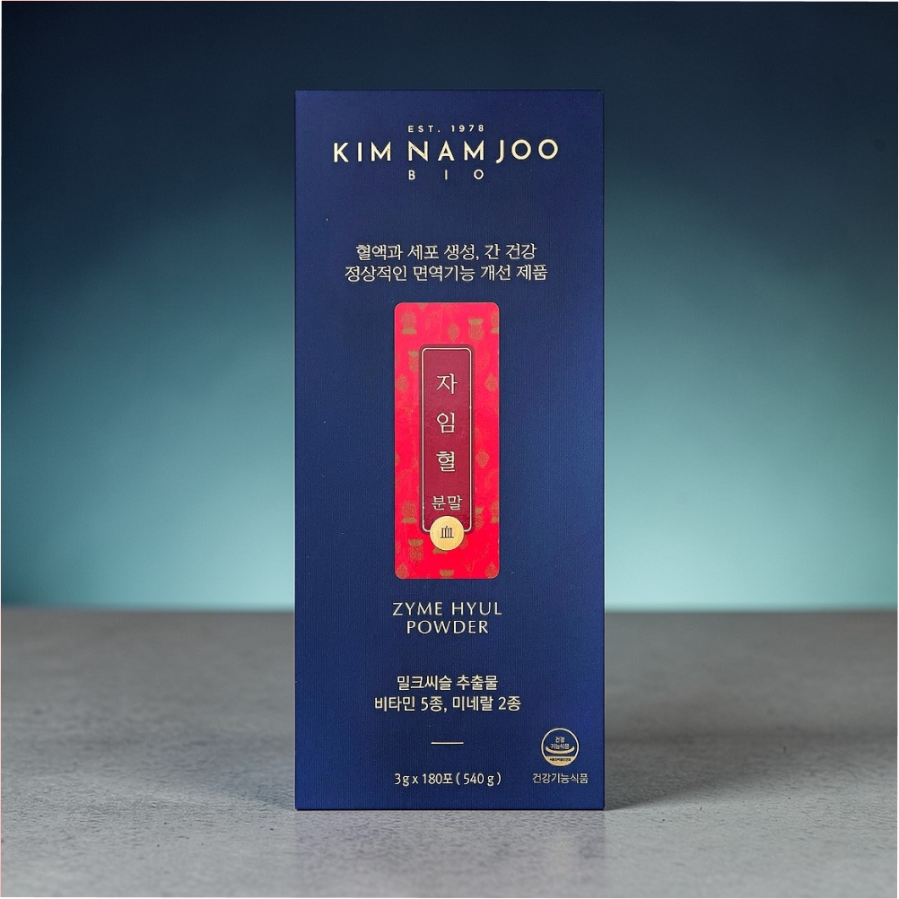 <b>김남주바이오</b> 자임혈 분말 180포 60일분 밀크씨슬 비타민 미네랄 <b>간 건강</b> 면역기능 개선