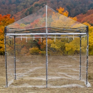 옥타곤골조 투명지붕벽면 포장마차 천막 투명 감성 바람막이 야외포차 플리마켓 온실속 화단