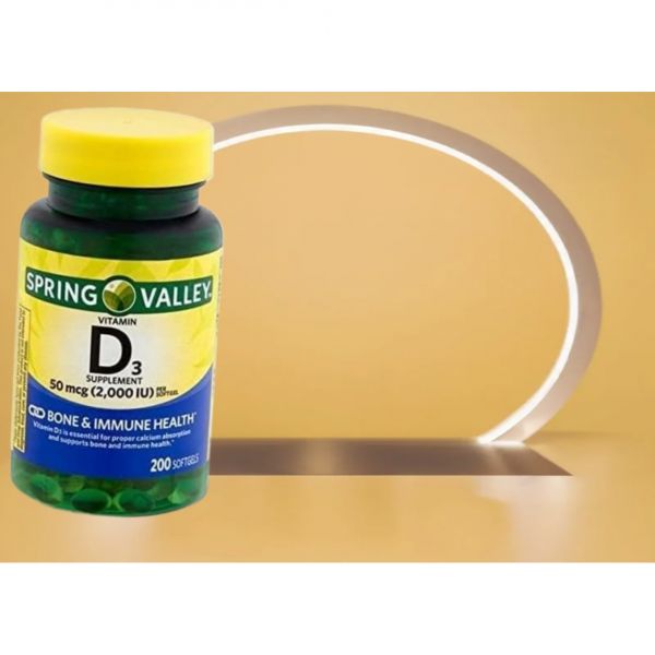 <b>스프링</b> 헬스 비타민D3 2000iu 소프트젤 <b>밸리 뼈</b> 건강 당신의 비타민 가이드 eah
