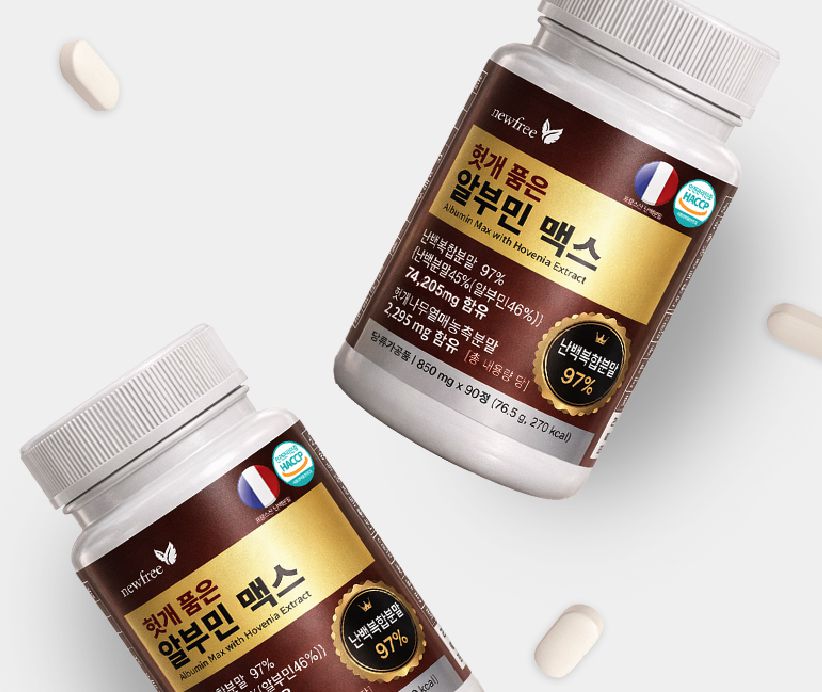<b>뉴프리</b> 헛개 알부민 고단백 피로회복 활력관리 850mgx90정 (3개월)