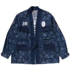 베이프 자켓 JAPANESE INDIGO ART CAMO JUNGLE FATIQUE KIMONO 1M30-140-316