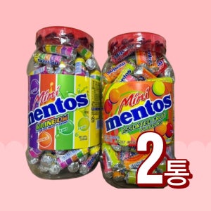 멘토스 미니 레인보우 100입 2개 대용량 사무실간식