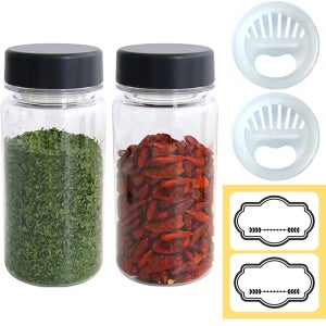 홈메이드 젖병소재 트라이탄 양념통 350ml x 2p + 양조절캡 2p + 라벨 2p 세트 다크그레이