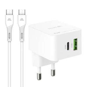 밸류엠 스퀘어 USB PD 2포트 분리형 초고속 충전기 20W PPS GaN (CTOC 세트)