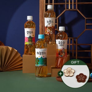 [네이버 단독] 차음료 K-Heritage 에디션 패키지(하늘보리,옥수수염차,누룽지차,결명자차 각 5개씩 총 20개+오양꽃 문양 컵받침)