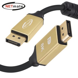 강원전자 넷메이트 VESA 공식 인증 DisplayPort 2.1 DP54 Gold Metal 케이블 0.3m NM-DPM003G