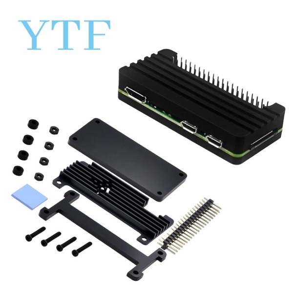 라즈베리 <b>파이</b> 제로 2W 알루미늄 합금 케이스 PI 열 분산 보호 핀 행