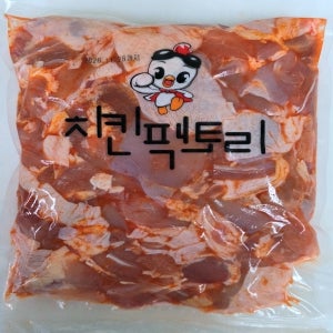 [치킨팩토리]브라질 닭 정육염지 닭다리살 순살염지 업소용 절단염지 냉동, 2kg, 2개