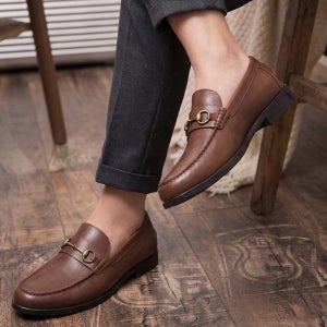 락포트 WHIT 남성 발 편한 가죽 로퍼 truTECH 쿠션 다크브라운