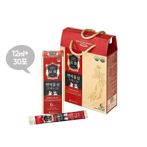 <b>제일헬스사이언스</b> 6년근 면역홍삼 진세노25 12ml x 30포 / 홍삼스틱 면역건강 E