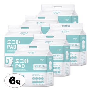 도그야 프리미엄 강아지 배변패드 고흡수 탈취 논슬립 애견용 반려견 소형, 50매입, 6개
