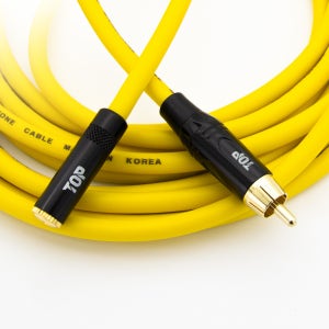 HDTOP 국산 3.5 스테레오 암 TO RCA 케이블 옐로우 50M HT-TP2509