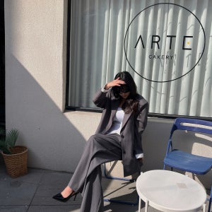 여자 봄 수트 세미 박시 자켓 셋업