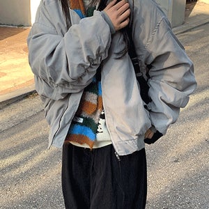 [데일리쥬]핑폰 오버핏 누빔 항공 점퍼