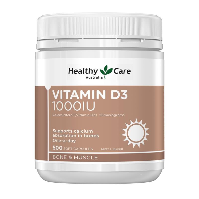 호주직구 <b>헬씨케어 비타민 D</b>3 1000IU 500캡슐