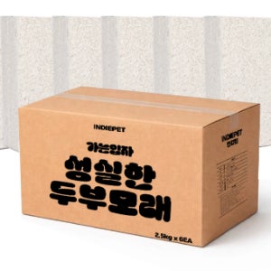 인디펫 성실한 고양이모래 두부모래 가는입자 2.5kg X 6개 녹차향, 15kg, 1개