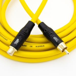 HDTOP 국산 RCA MF 연장 오디오 케이블 옐로우 3M HT-TP2602