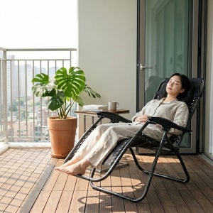 텐즈 접이식 무중력의자 1인 리클라이너 헤드쿠션+컵홀더 포함