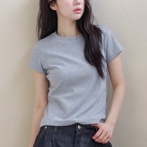 여성 탄탄한 면티 반팔 기본 레이어드 티셔츠 이너티 2XL