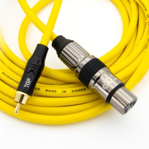 HDTOP 국산 RCA 수 TO XLR 암 케이블 옐로우 3M HT-TP2688