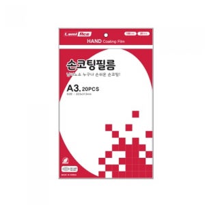 라미에이스 국내산 손코팅지 A3 100mic 20매 무열 자가 코팅 필름 대형 투명