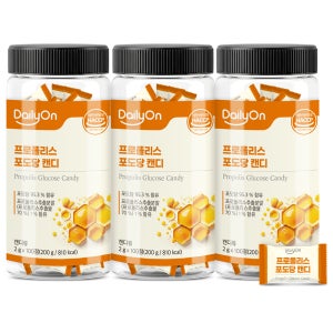 데일리온 프로폴리스 포도당 캔디 자일리톨 멘톨 개별포장 100정 200g, 3개
