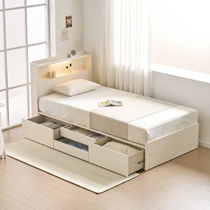 알파침대 멜로 LED E0등급 LPM 2단 수납 침대프레임 SS