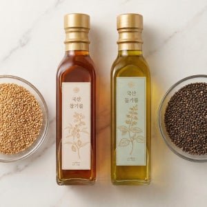 국산100% 냉압착 국산 참기름 180ml