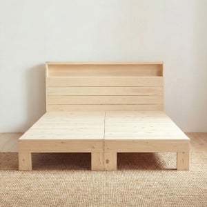 동서가구 케어 편백나무 통원목 수납헤드 Q 침대 프레임 (LED 미포함) DF928130