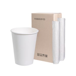 큰 종이컵 두꺼운 무지 카페 사무실 정수기 500ml, 100개입, 1개