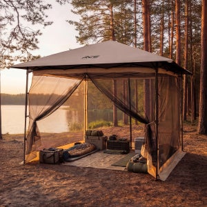 로티캠프 선쉴드 블랙코팅 방수 그늘막 캠핑 원터치 타프 + 메쉬 스크린 세트