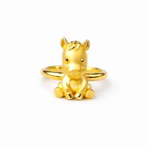 로로 24k 순금 0.5g 말 아기 반지 돌선물 백일선물 말띠