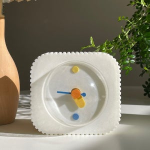 오브어스 화이트 돔 미니 탁상시계 무소음 저소음 데스크테리어 인테리어 소품