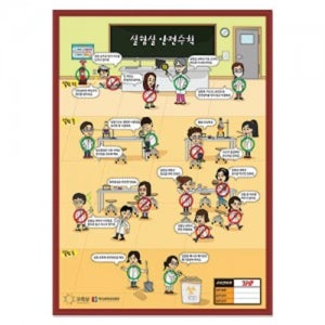 초중고 (실험실) 안전사고 대처요령(60x90액자) 실험원리 과학실