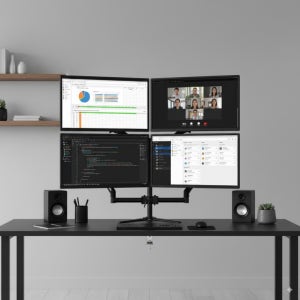 모니터암 4대용 사무 업무용 금융 주식 모니터스탠드 거치대 멀티작업 높이조절 각도조절