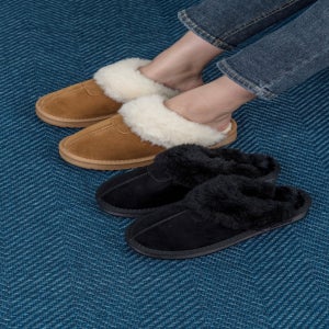 스웨이드 겨울 여성 털슬리퍼