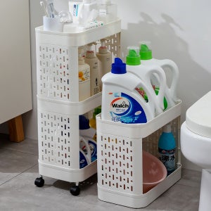 스텔라 심플 화이트 이동식 틈새선반 3단 4단