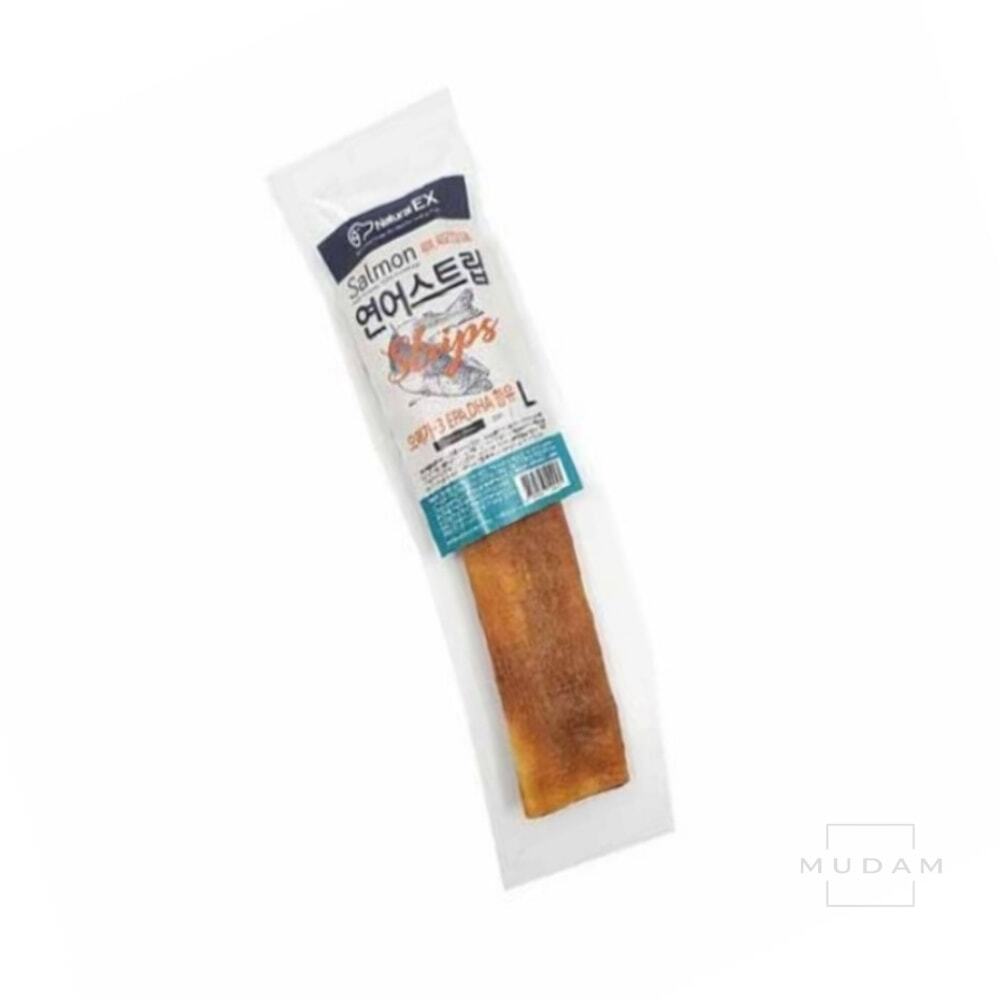 무담스토어 네츄럴EX 연어츄스<b>트립</b>L 1P 강아지연어간식 애견수제간식