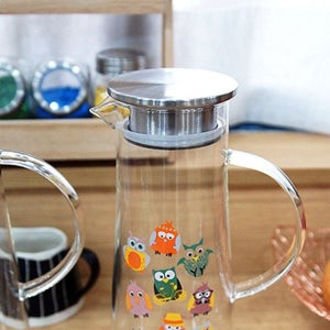 거름망이 있어 편리한 내열유리 슈테판 물병 2style 눈금패턴