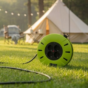 스마토 캠핑용 220V 4구 전선릴 전기연장선 야외멀티탭릴 10M 과열방지 리드선