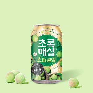 초록매실 스파클링 제로 캔 350ml, 48개