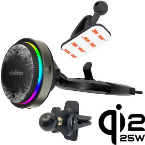 옵시디언 차량용 CD슬롯 Qi2 e쿨링 핸드폰 고속 무선충전 거치대 CT-MW11P+CT-H20