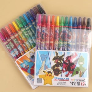 캐릭터 준비물 12색 스터 어린이 도구 색연필 랜덤발송 미술 색연필 신학기