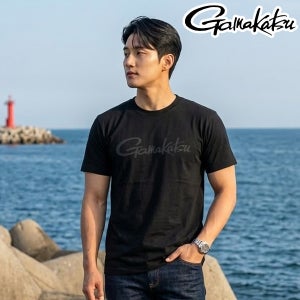 가마가츠 GM-3712 낚시 로고 티셔츠 반팔 해외한정판 블랙 2026SS