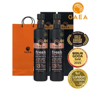 [선물세트] 가이아 프레쉬 항공직수입 고폴리페놀 햇올리브 엑스트라버진 올리브오일 500ml, 2병