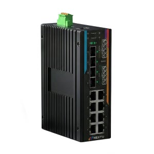 인루트 MXB1 산업용 8포트 1G TP 10G 4SFP+ L2매니지드 4X4 바이패스 BT POE 스위치허브 POE9958MDTL3-BY44