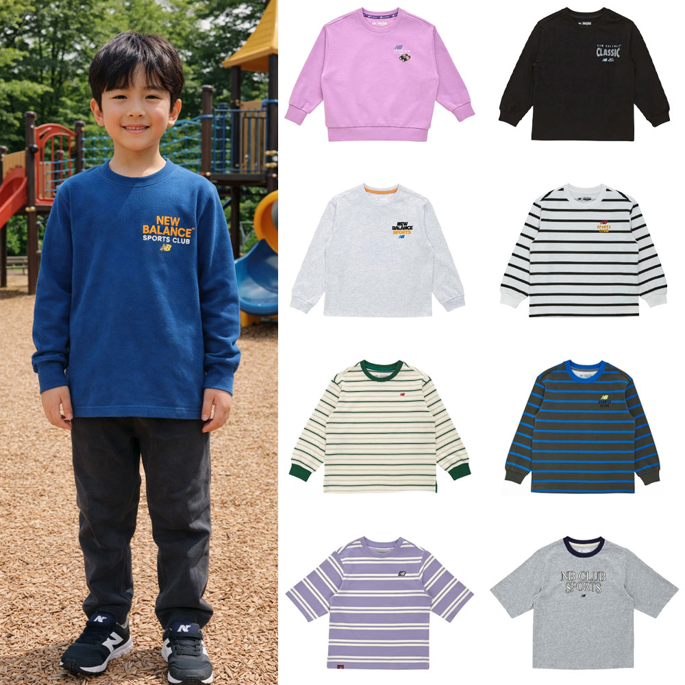 뉴발란스 키즈 맨투맨 티셔츠