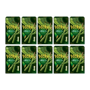 글리코 포키 빼빼로 두겹 진한 말차맛 2봉입 49.4g, 10개